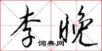 李晚怎么写好看