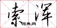 索浑怎么写好看