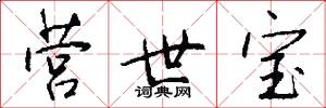 营世宝怎么写好看