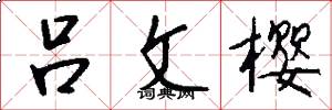 吕文樱怎么写好看