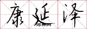 康延泽怎么写好看