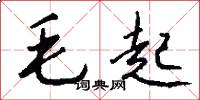 毛起怎么写好看