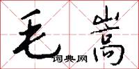 毛嵩怎么写好看