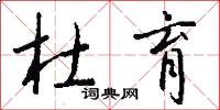 杜育怎么写好看