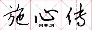 施心传怎么写好看