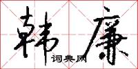 韩廉怎么写好看