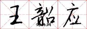 王韶应怎么写好看