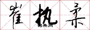 崔执柔怎么写好看