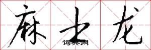 麻士龙怎么写好看