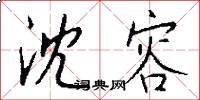沈容怎么写好看