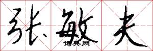 张敏夫怎么写好看