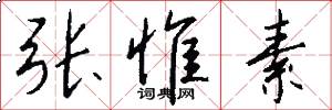 张惟素怎么写好看