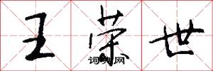 王荣世怎么写好看