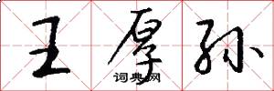 王厚孙怎么写好看