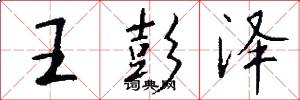 王彭泽怎么写好看