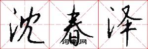 沈春泽怎么写好看