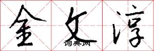 金文淳怎么写好看