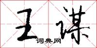 王谋怎么写好看