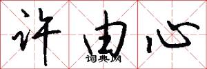 许由心怎么写好看