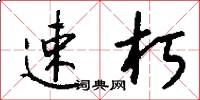 速朽怎么写好看