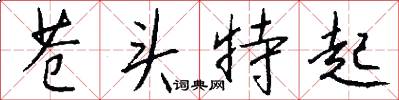 苍头特起怎么写好看