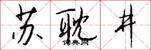 苏耽井怎么写好看