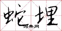 蛇埋怎么写好看