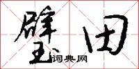 璧田怎么写好看