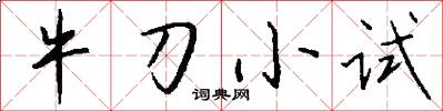 牛刀小试怎么写好看