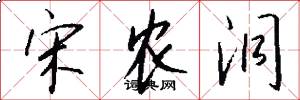 宋农洞怎么写好看