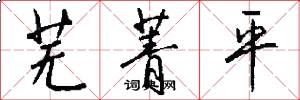 芜菁平怎么写好看