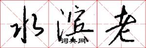 水滨老怎么写好看