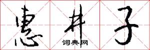 惠井子怎么写好看