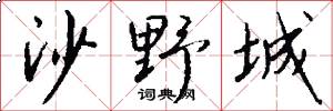 沙野城怎么写好看
