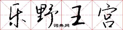 乐野王宫怎么写好看