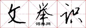 文举识怎么写好看