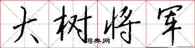 大树将军怎么写好看