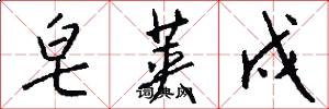 皂荚戍怎么写好看