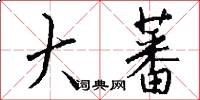 大蕃怎么写好看