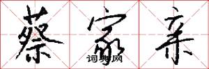 蔡家亲怎么写好看