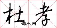 杜孝怎么写好看