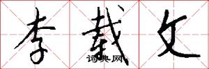 李载文怎么写好看