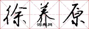 徐养原怎么写好看