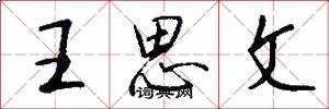 王思文怎么写好看