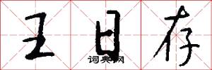 王日存怎么写好看