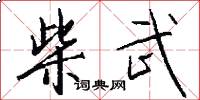 柴武怎么写好看