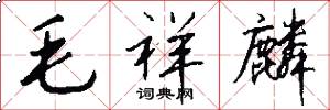 毛祥麟怎么写好看