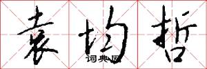 袁均哲怎么写好看