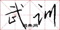 武训怎么写好看