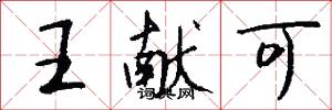 王献可怎么写好看